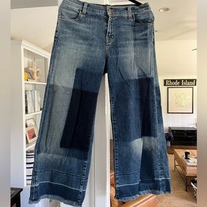 J Brand Wide Leg Fray Jeans